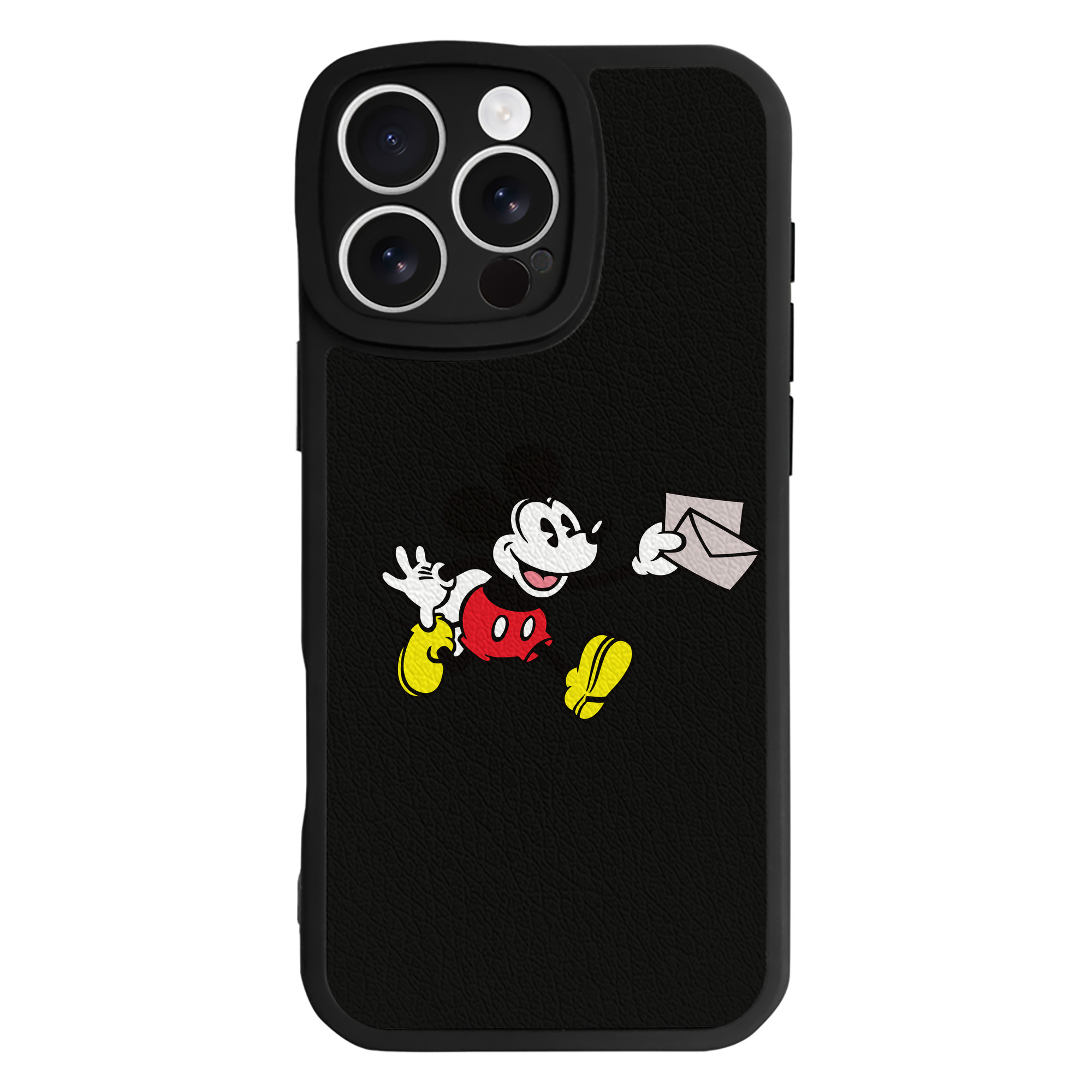 （画像用） ミッキーマウス Mickey Mouse 【iPhone 16シリーズ対応】シリコンスマホケース（レザー調） 材質：シリコン
